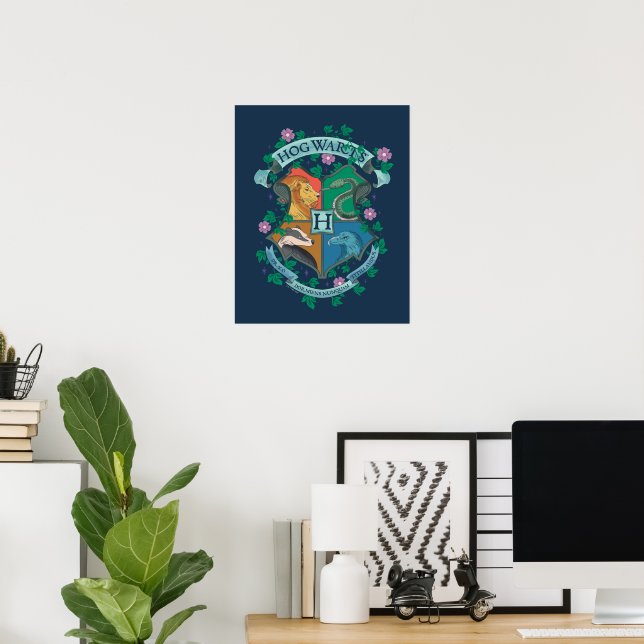 HOGWARTS™ Floral Crest Poster (Home Office)
