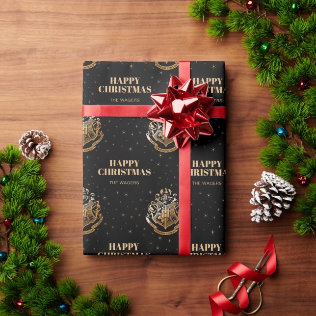 HOGWARTS™ Glistening Golden Crest Custom Wrapping Paper (Holiday Gift)