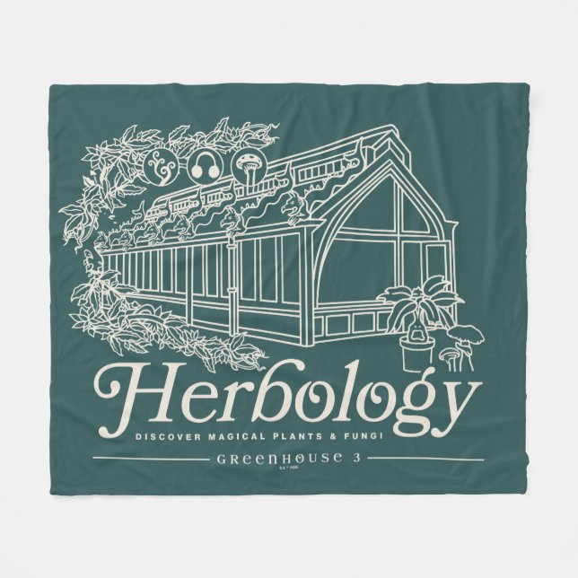 HOGWARTS™ Herbology Greenhouse Fleece Blanket (Front (Horizontal))