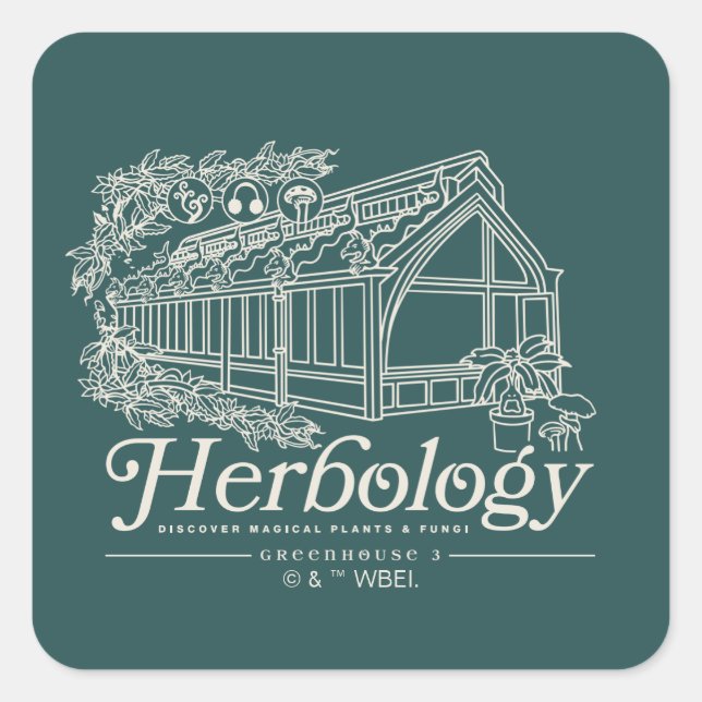 HOGWARTS™ Herbology Greenhouse Square Sticker (Front)