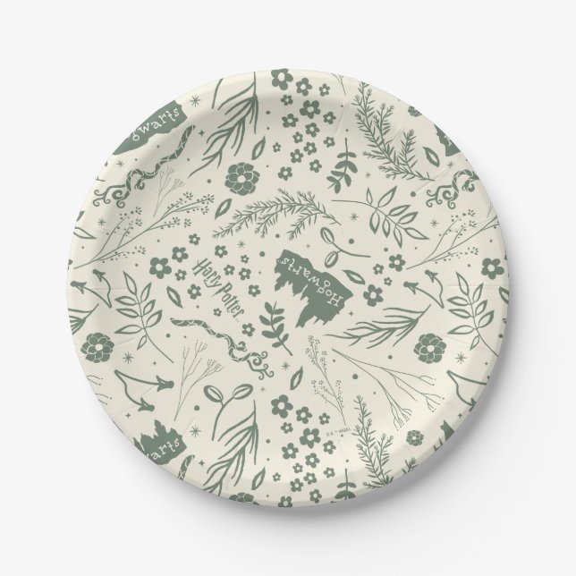 HOGWARTS™ Herbology Magic Pattern Paper Plate (Front)