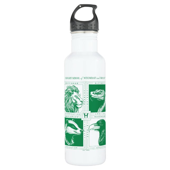 HOGWARTS™ House Animals Grid 710 Ml Water Bottle (Front)