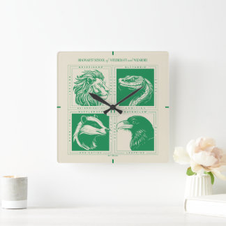 HOGWARTS™ House Animals Grid Square Wall Clock