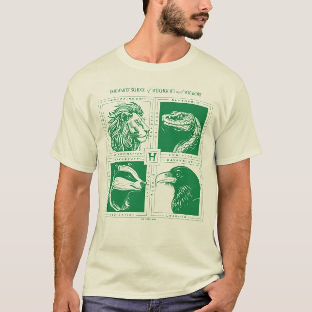 HOGWARTS™ House Animals Grid T-Shirt (Front)