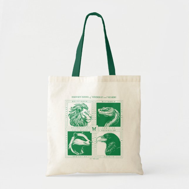 HOGWARTS™ House Animals Grid Tote Bag (Front)
