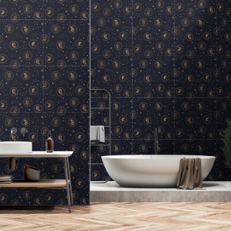 Hogwarts House Crests Constellation Pattern Wallpaper