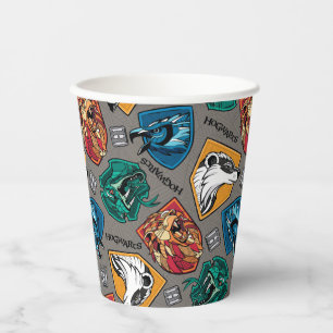 HOGWARTS™ Houses Crosshatched Pattern Paper Cups