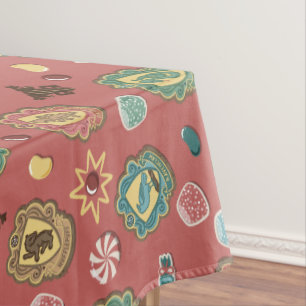 HOGWARTS™ Houses Holiday Cookie Pattern Tablecloth