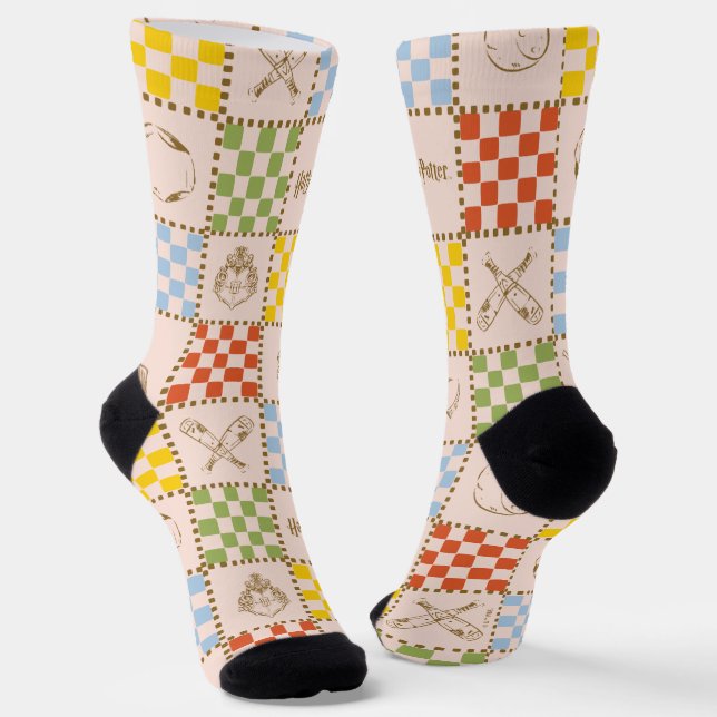 HOGWARTS™ QUIDDITCH™ Team Chequered Pattern Socks (Angled)