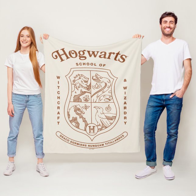 HOGWARTS™ School of Witchcraft and Wizardry Crest Fleece Blanket (In Situ)