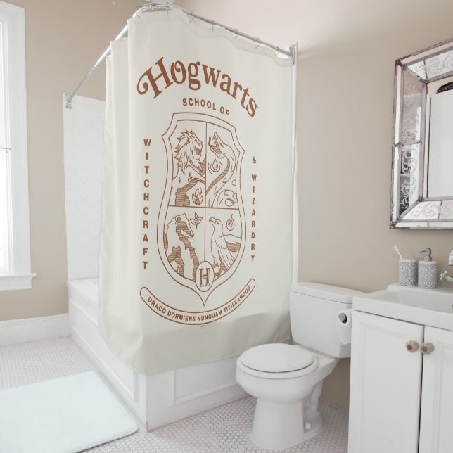 HOGWARTS™ School of Witchcraft and Wizardry Crest Shower Curtain (In Situ)