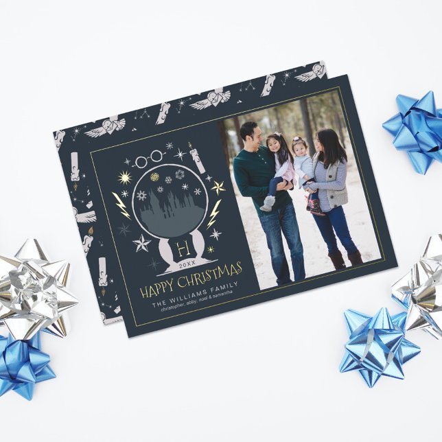 HOGWARTS™ Snow Globe | Happy Christmas (Card on table)