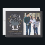 HOGWARTS™ Snow Globe | Happy Christmas Chalkboard Invitation<br><div class="desc">Celebrate the Holidays with HARRY POTTER™. This Holiday card features HOGWARTS™ in a snow globe. Personalise by adding your favourite photo and text!</div>