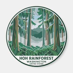 Hoh Rainforest, Olympic National Park Washington Magnet