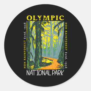 Hoh Rainforest Washington National Park Classic Round Sticker