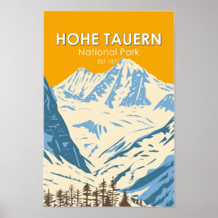Hohe Tauern National Park Alpine Austria Vintage Poster