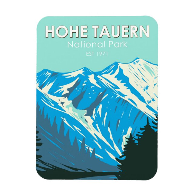 Hohe Tauern National Park Austria Vintage Magnet (Vertical)