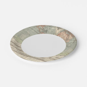 Hohen und Tiefen - Highs and Lows Atlas Map Paper Plate