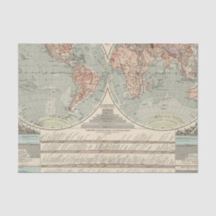 Hohen und Tiefen - Highs and Lows Atlas Map Tissue Paper