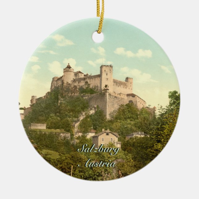 Hohensalzburg Castle II, Salzburg, Austria Ceramic Tree Decoration (Front)
