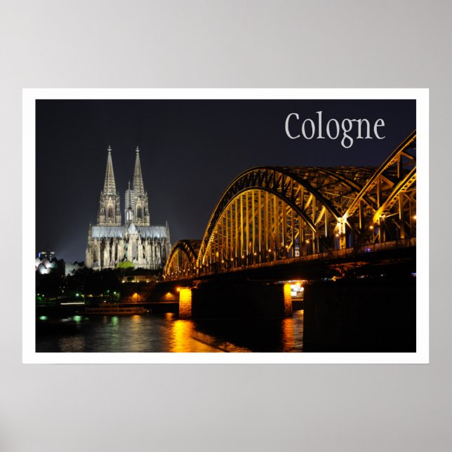 Hohenzollern Bridge, Cologne Cathedral, Rhine Poster (Front)