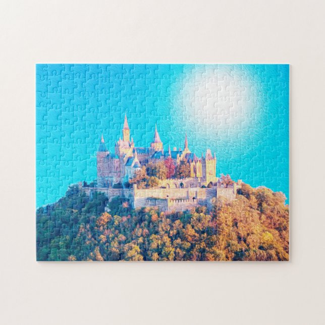 Hohenzollern Castle Germany Painting Jigsaw Puzzle (Horizontal)