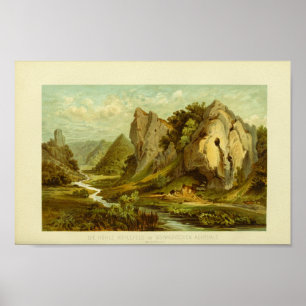 Hohle Fels Cave Landscape Stream Poster