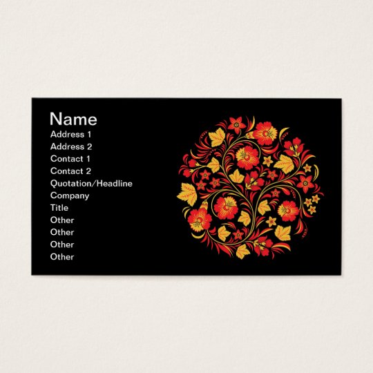 Hohloma Red and Yellow Business Card