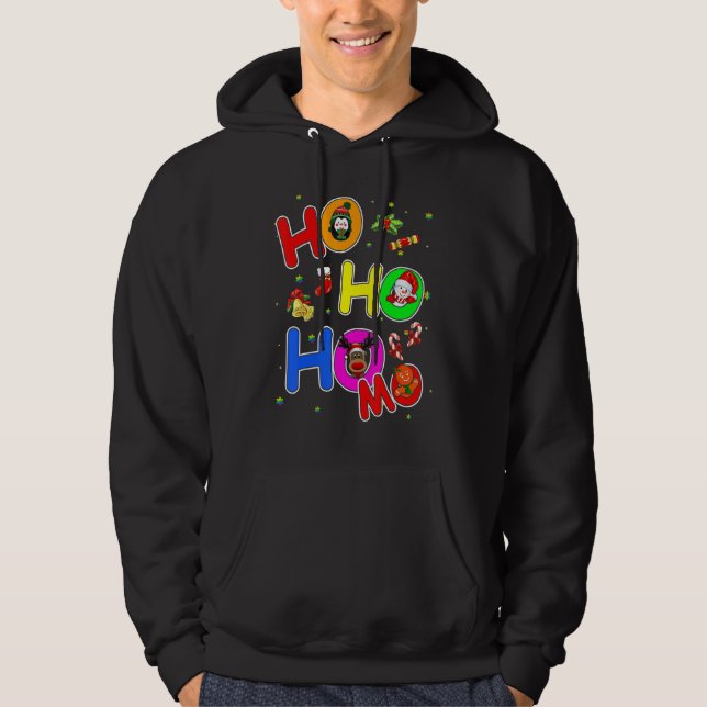 Hoho Homo Gay Christmas Santa Hat Love Is Love Lgb Hoodie (Front)