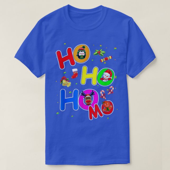 Hoho Homo Gay Christmas Santa Hat Love Is Love Lgb T-Shirt (Design Front)
