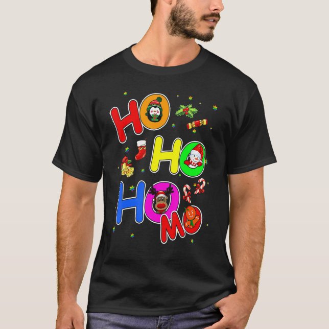 Hoho Homo Gay Christmas Santa Hat Love Is Love Lgb T-Shirt (Front)