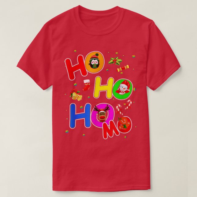 Hoho Homo Gay Christmas Santa Hat Love Is Love Lgb T-Shirt (Design Front)