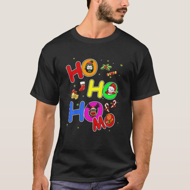 Hoho Homo Gay Christmas Santa Hat Love Is Love Lgb T-Shirt (Front)