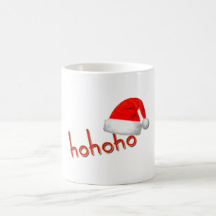 HoHoHo Christmas Hat Red White Simple Coffee Mug