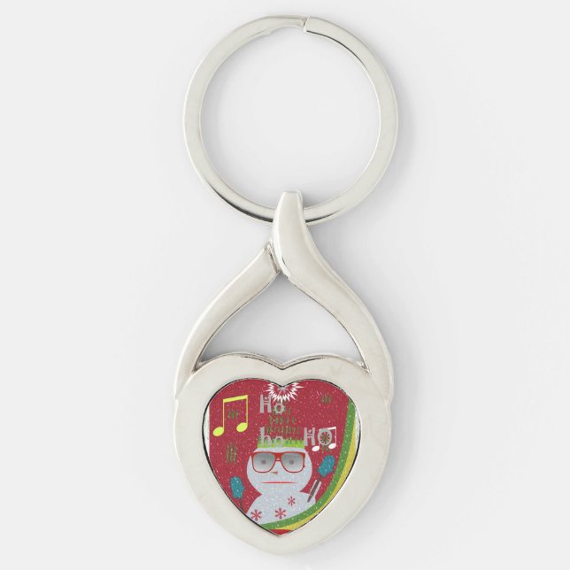HOHOHO! Christmas Holiday Humour cutest art design Key Ring (Front)