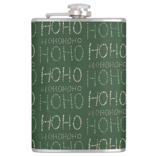 Hohoho Christmas sage green Wrapping Paper Hip Flask