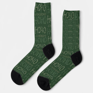 Hohoho Christmas sage green  Wrapping Paper Socks