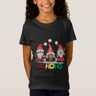 HoHoHo Christmas Three Red Gnomes Santa Claus Hall T-Shirt