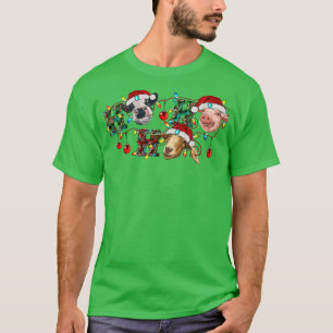 Hohoho Cow, Horse, Pig, Led Christmas Lights  T-Shirt