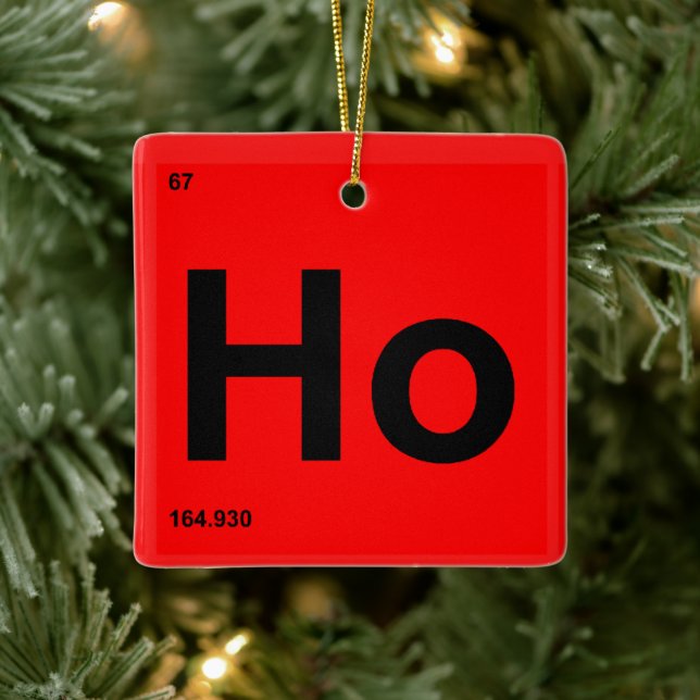 HoHoHo Custom Text Periodic Table Element HO Ceramic Ornament (Tree)
