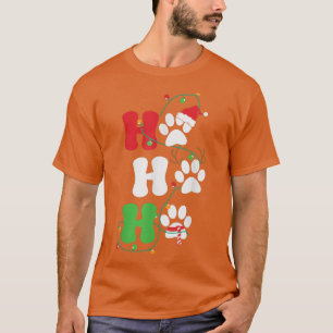 Hohoho Dog Paw Christmas Lights Santa Dog Lover Ch T-Shirt