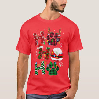 HoHoHo Dog Paw Christmas Pajama Cute Holiday Dog L T-Shirt