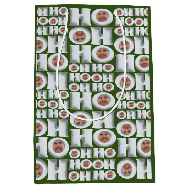 HoHoHo! Gift from ME! Your Face Wrapping paper Medium Gift Bag (Front)