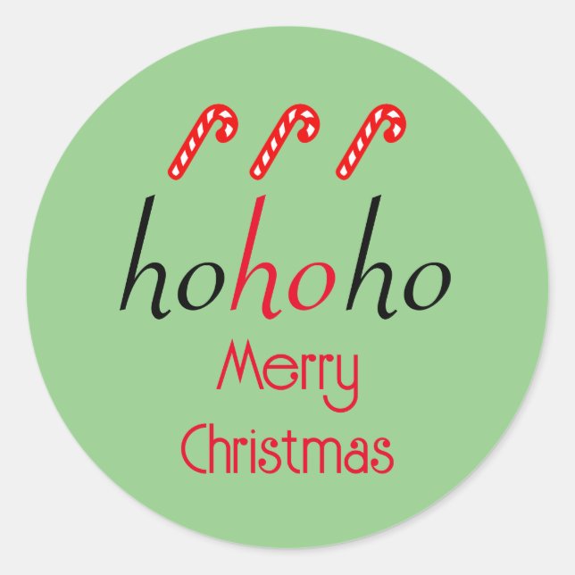 HoHoHo Green Merry Christmas Sticker (Front)