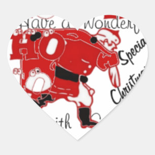 HOHOHO Have a Wonderful Christmas With Gratitude Heart Sticker