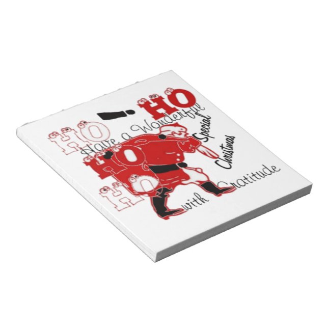 HOHOHO Have a Wonderful Christmas With Gratitude Notepad (Angled)