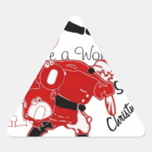 HOHOHO Have a Wonderful Christmas With Gratitude Triangle Sticker