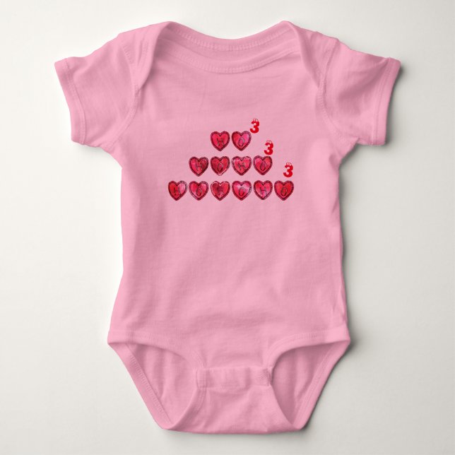 Hohoho Hearts Santa Cool  Baby Bodysuit (Front)