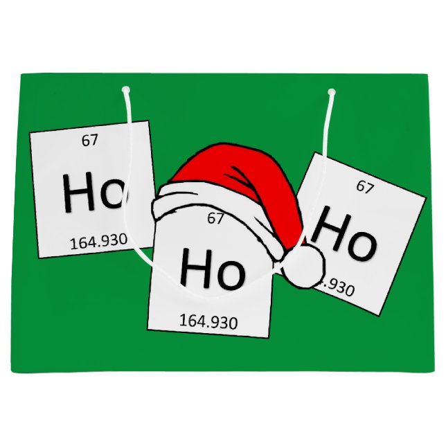 HoHoHo Holmium Chemistry Element Christmas Pun Large Gift Bag (Front)