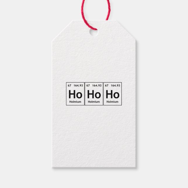 HoHoHo Holmium Element Periodic Table Word Science Gift Tags (Front)